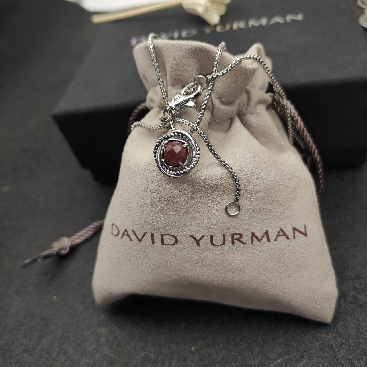 Petite Chatelaine® Necklace Sterling Silver with Rhodolite, 10mm