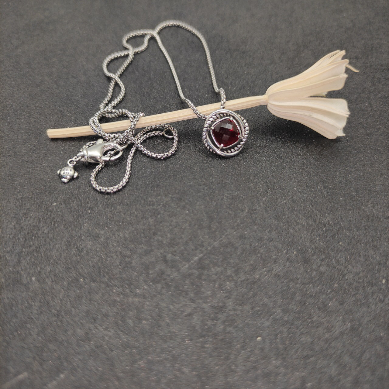 Petite Chatelaine® Necklace Sterling Silver with Rhodolite, 10mm