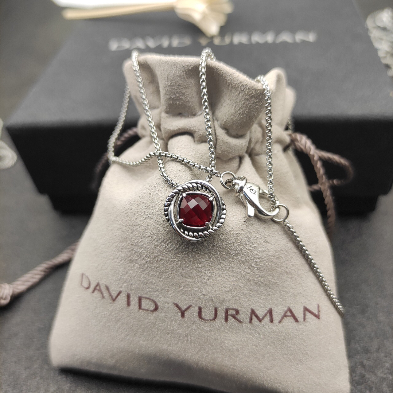 Petite Chatelaine® Necklace Sterling Silver with Rhodolite, 10mm