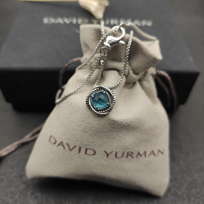 Petite Chatelaine® Necklace Sterling Silver with Blue Topaz, 10mm