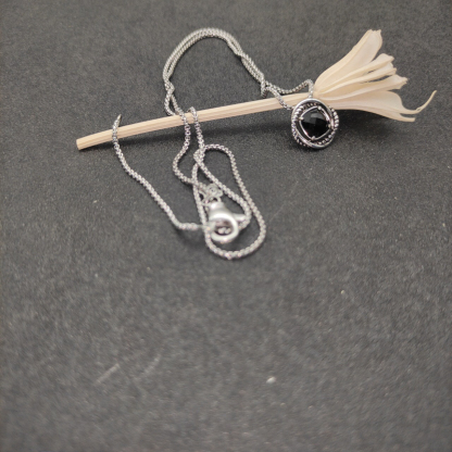 Petite Chatelaine® Necklace Sterling Silver with Black Onyx, 10mm