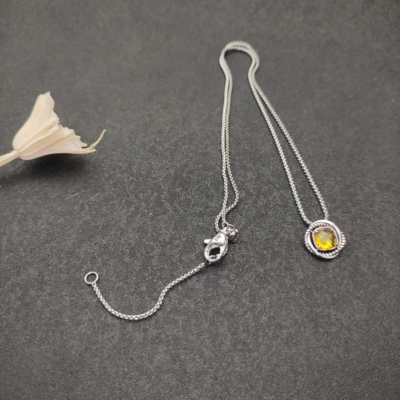 Petite Chatelaine® Necklace Sterling Silver with Citrine, 10mm