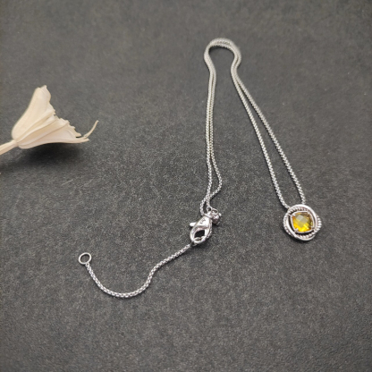 Petite Chatelaine® Necklace Sterling Silver with Citrine, 10mm