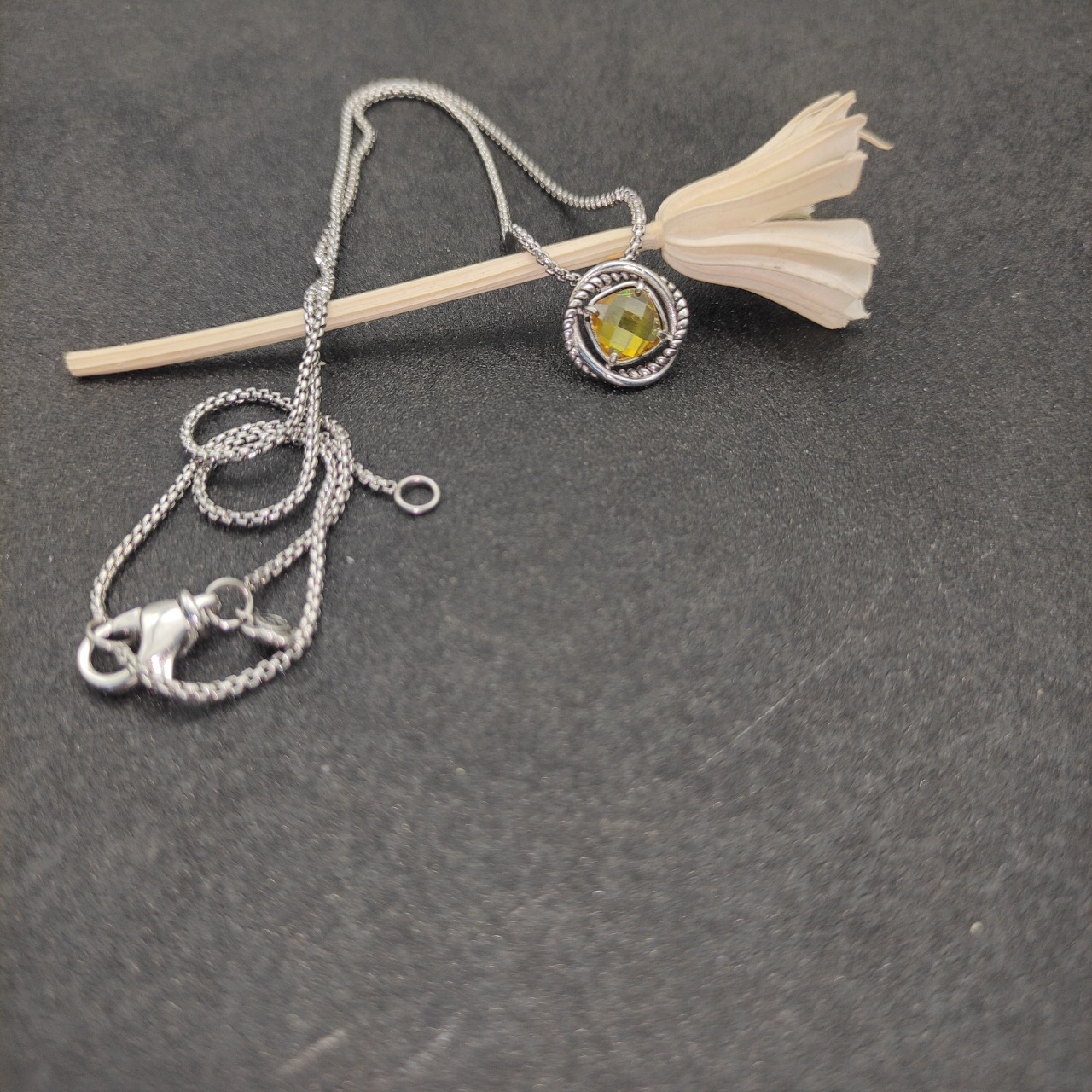 Petite Chatelaine® Necklace Sterling Silver with Citrine, 10mm