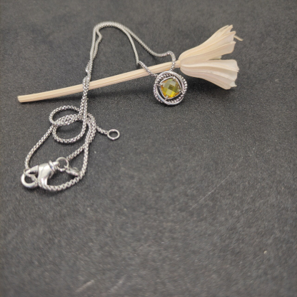 Petite Chatelaine® Necklace Sterling Silver with Citrine, 10mm