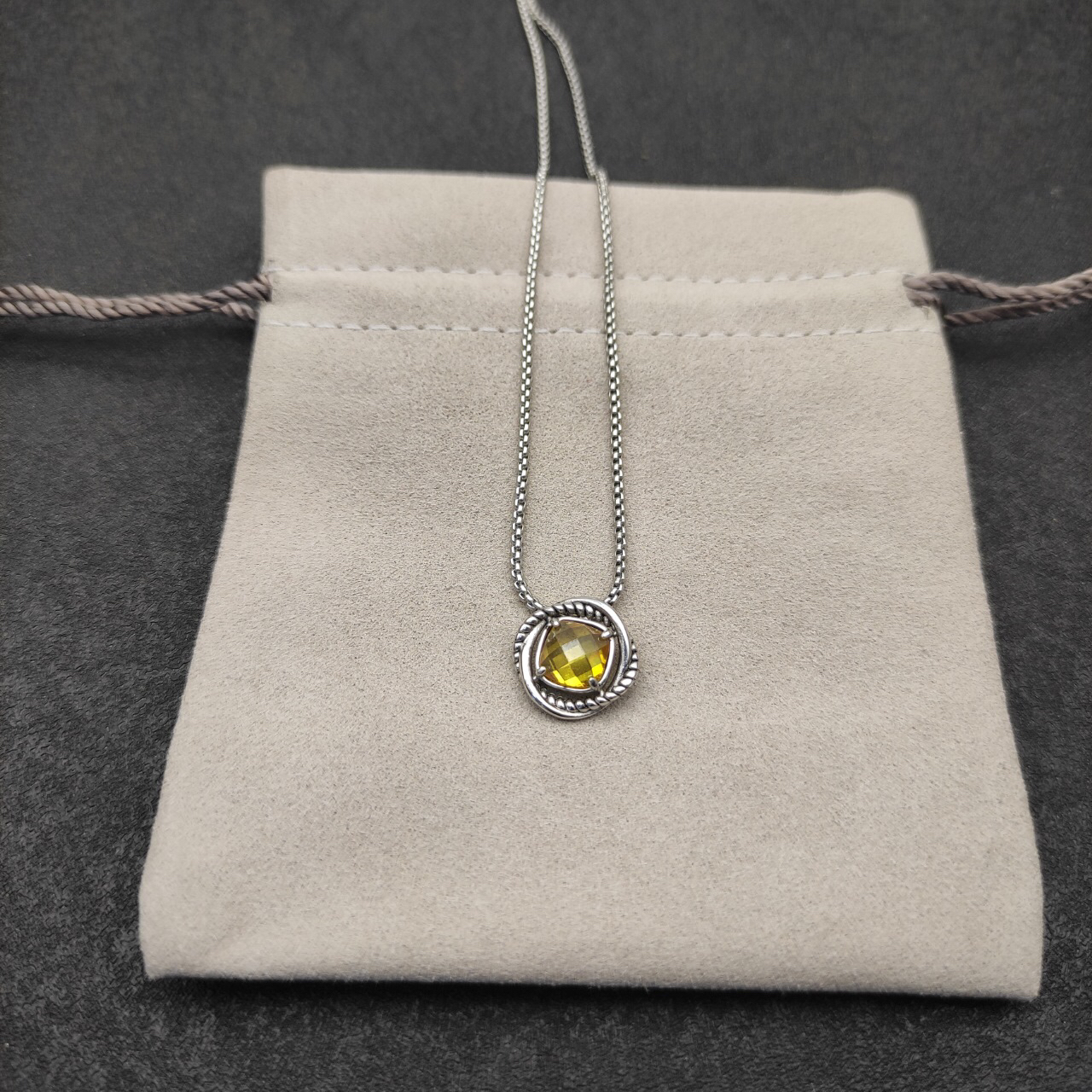 Petite Chatelaine® Necklace Sterling Silver with Citrine, 10mm