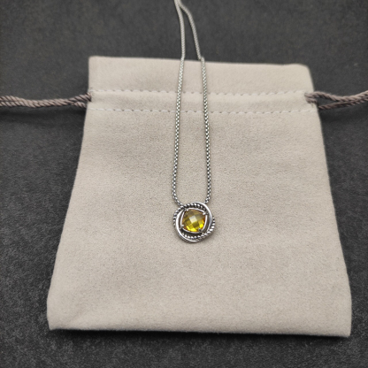 Petite Chatelaine® Necklace Sterling Silver with Citrine, 10mm