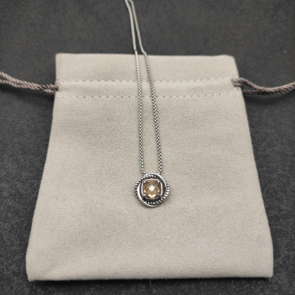 Petite Chatelaine® Necklace Sterling Silver with Champagne, 10mm