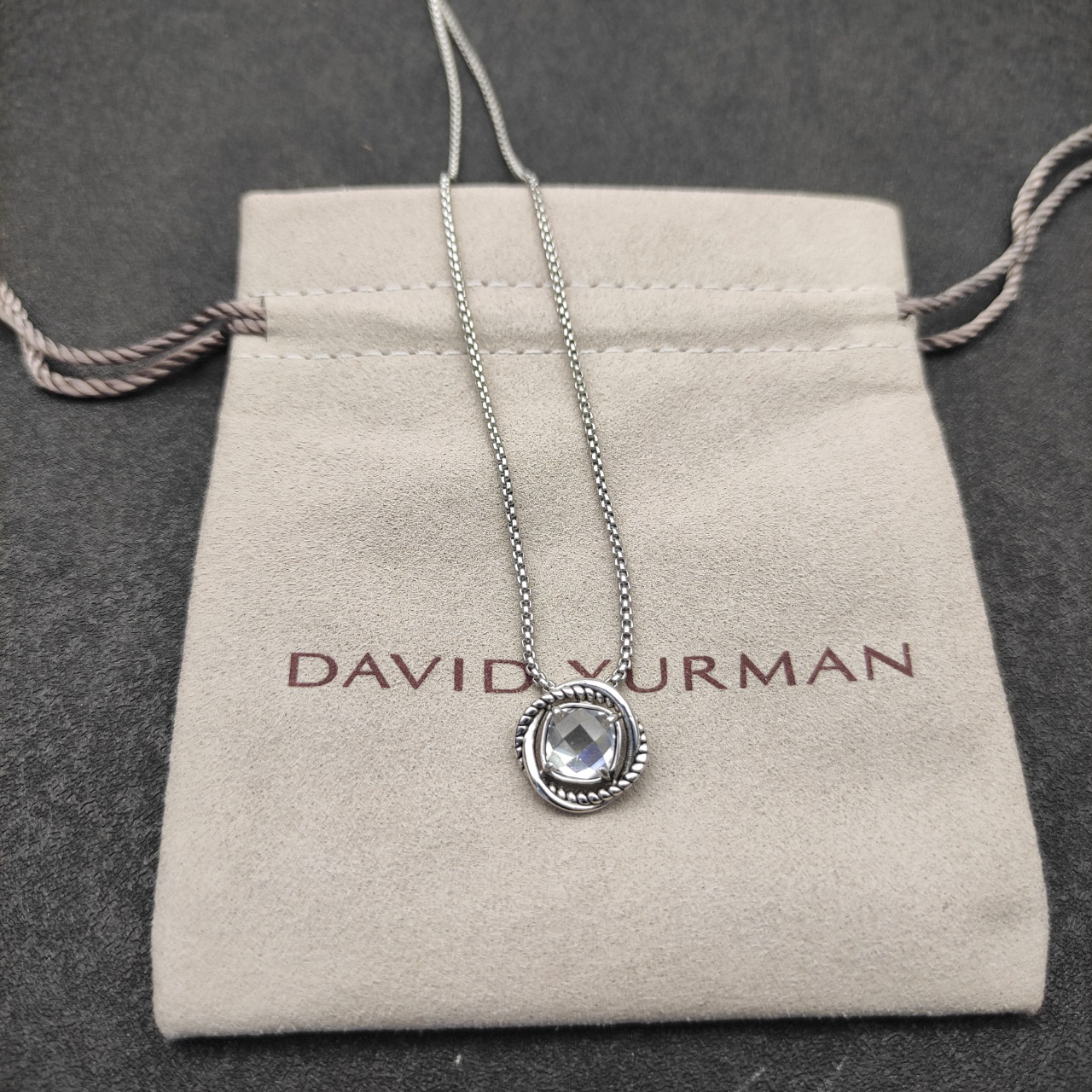 Petite Chatelaine® Necklace Sterling Silver with White Crystal, 10mm