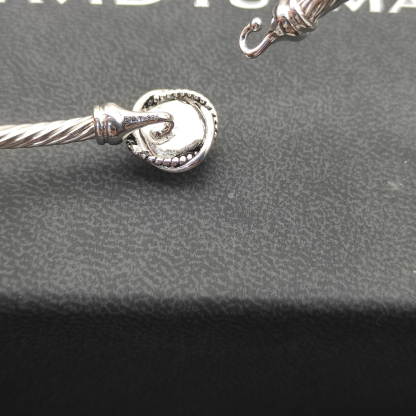 Cable Classics Bracelet, Purple Gemstone and Bead Detail, Sterling Silver, 3mm