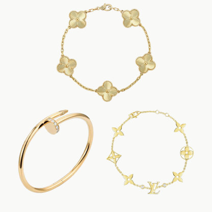 3-Piece Set Yellow Gold & Luck Gift