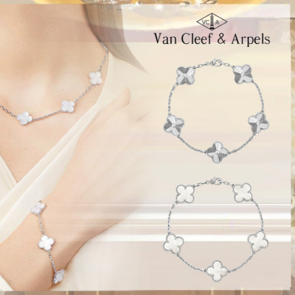 White Gold Alhambra Jewelry Set & 5 Motifs