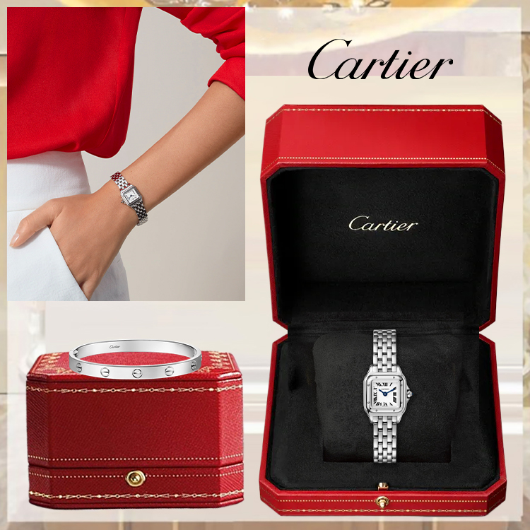 PANTHERE DE CARthtTIER WATCH SMALL MODEL & LOVE BRACELET, CLASSIC MODEL