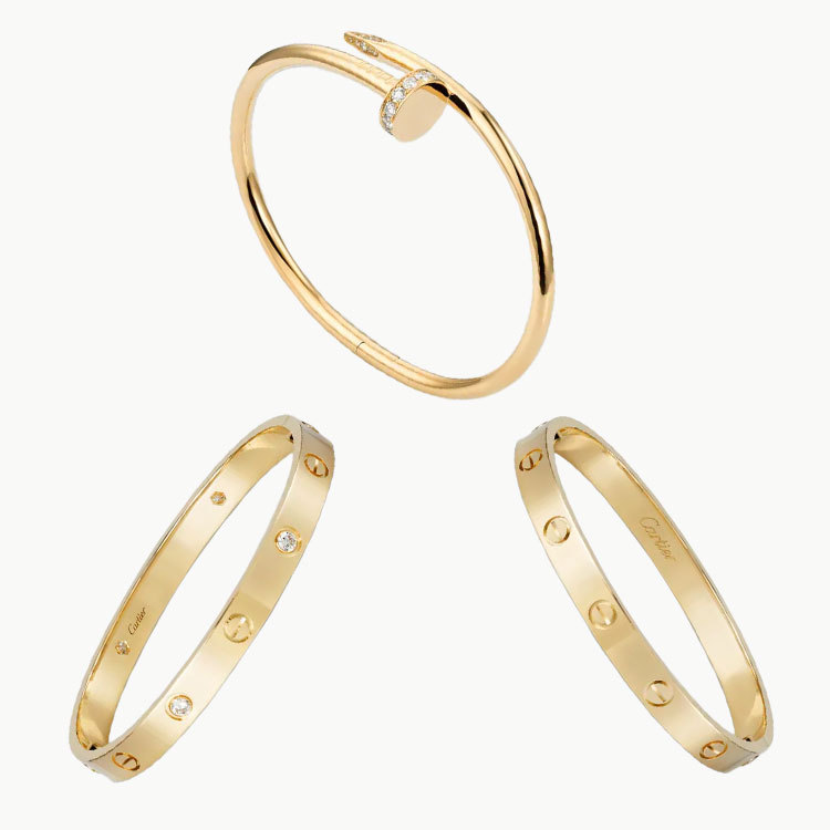 3‑Piece Icon Stack – Love Bracelet, 4 Diamonds, Clou & Clover