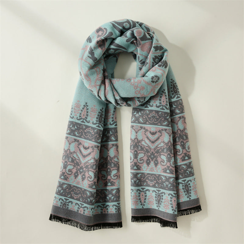 Double-sided cashmere scarf fd printing scarf