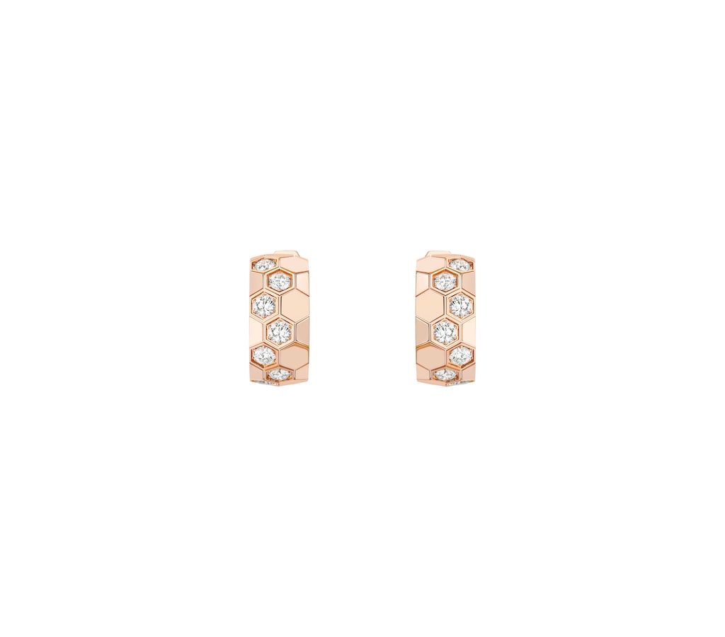 Bee de Chathtumet hoop earrings Rose gold, diamonds