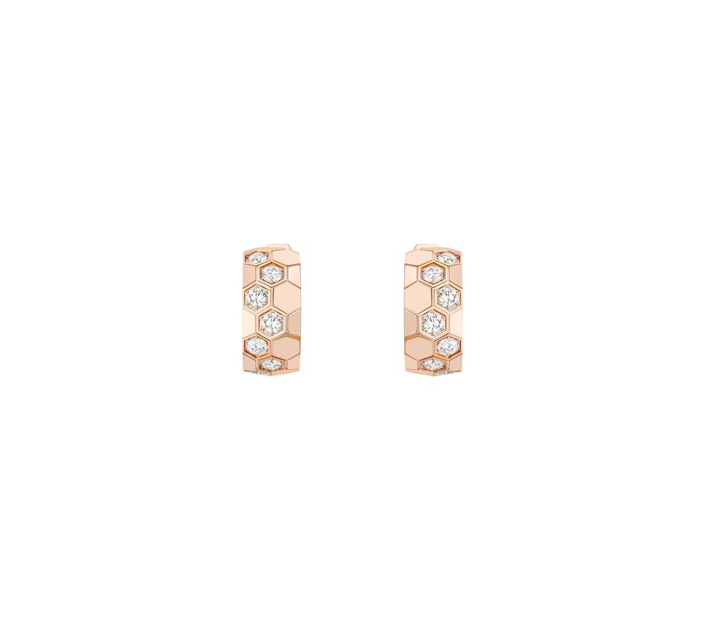 Bee de Chathtumet hoop earrings Rose gold, diamonds