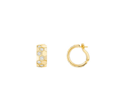 Bee de Chathtumet hoop earrings Yellow gold, diamonds
