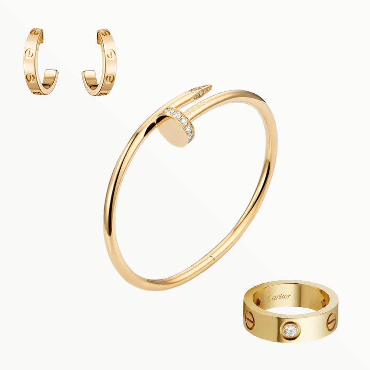 3‑Piece Set Yellow Gold Jewelry & Diamonds