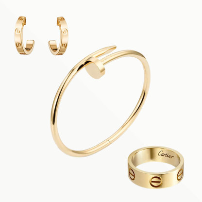 3‑Piece Set Yellow Gold Jewelry & Diamonds