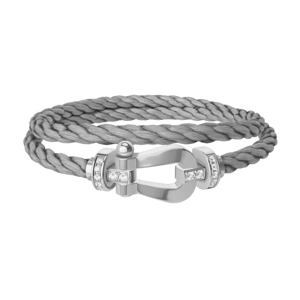 FORCE 10 BRACELET 18K WHITE GOLD AND DIAMONDS LARGE MODEL