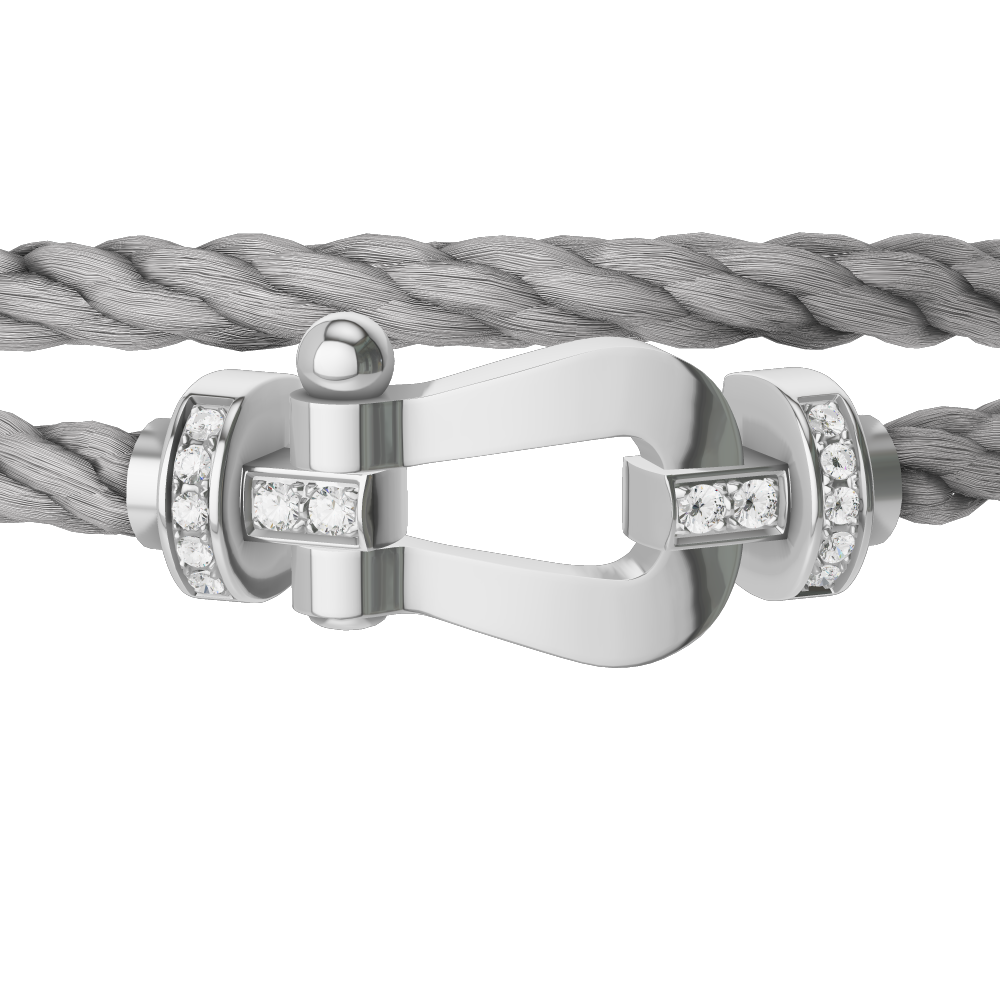 FORCE 10 BRACELET 18K WHITE GOLD AND DIAMONDS LARGE MODEL