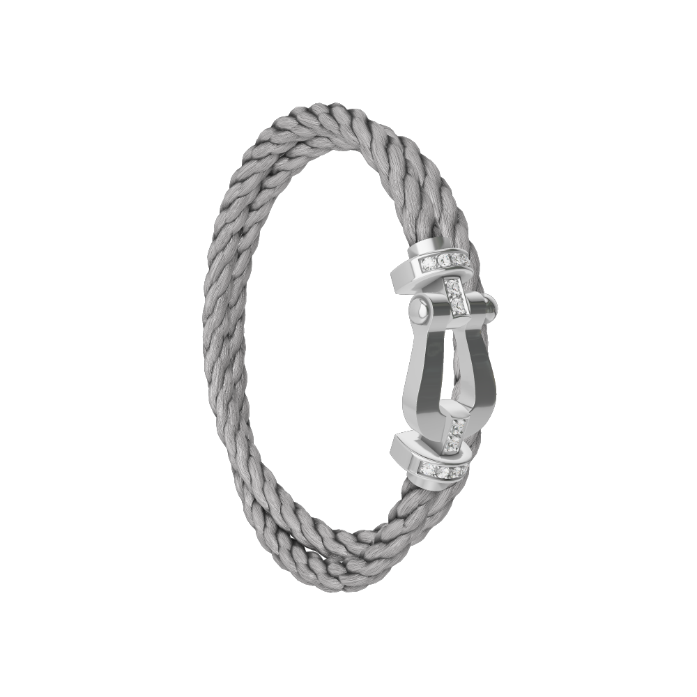 FORCE 10 BRACELET 18K WHITE GOLD AND DIAMONDS LARGE MODEL