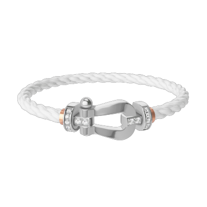 FORCE 10 BRACELET 18K WHITE GOLD AND DIAMONDS LARGE MODEL