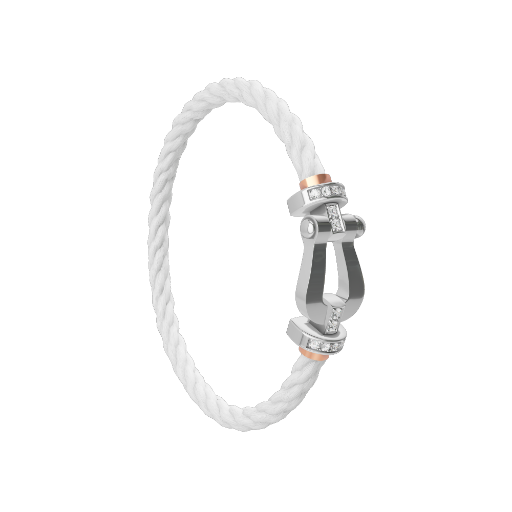 FORCE 10 BRACELET 18K WHITE GOLD AND DIAMONDS LARGE MODEL