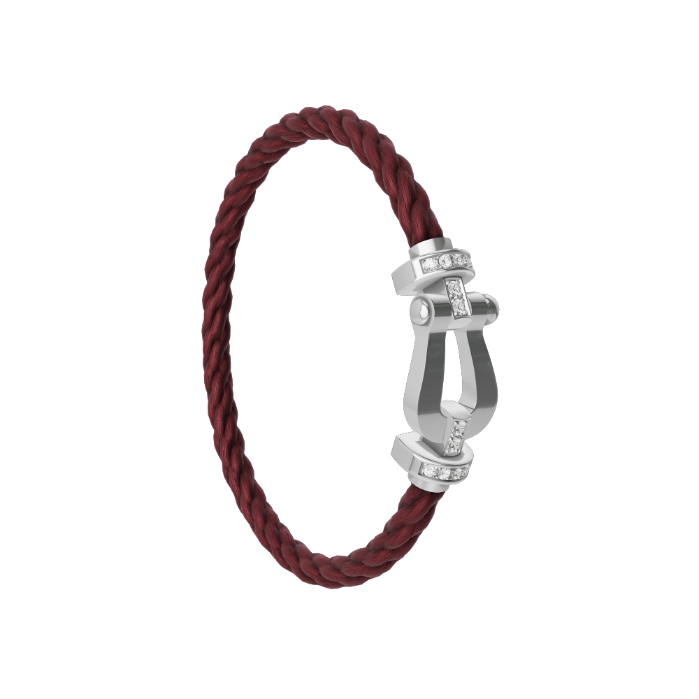 FORCE 10 BRACELET 18K WHITE GOLD AND DIAMONDS LARGE MODEL