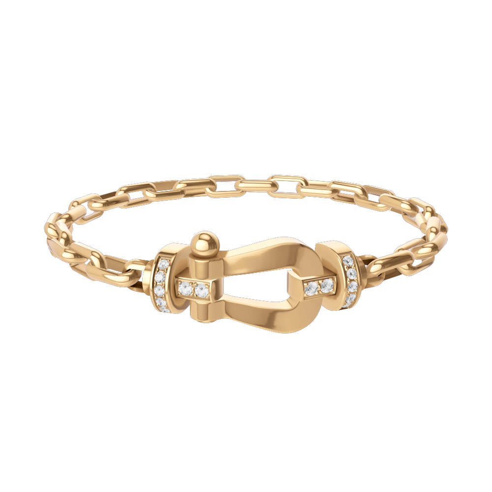 FORCE 10 BRACELET 18K YELLOW GOLD AND DIAMONDS LARGE MODEL