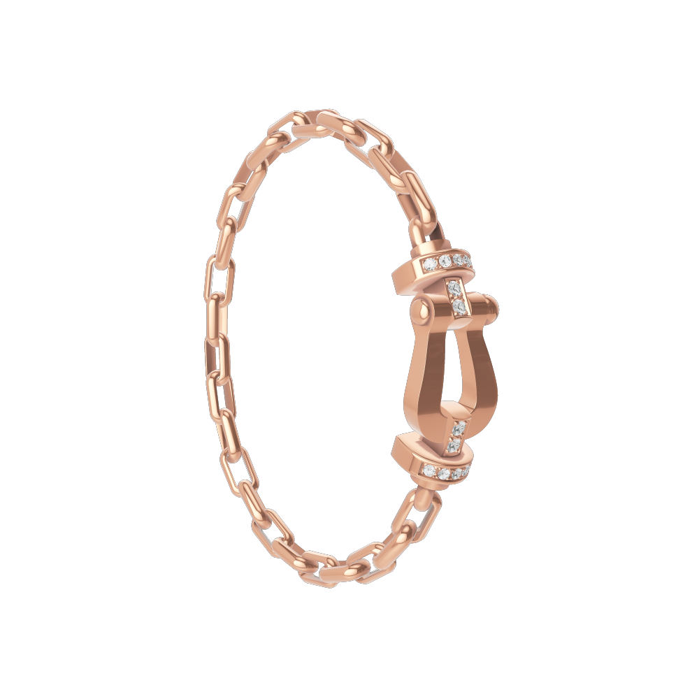 FORCE 10 BRACELET 18K PINK GOLD AND DIAMONDS LARGE MODEL