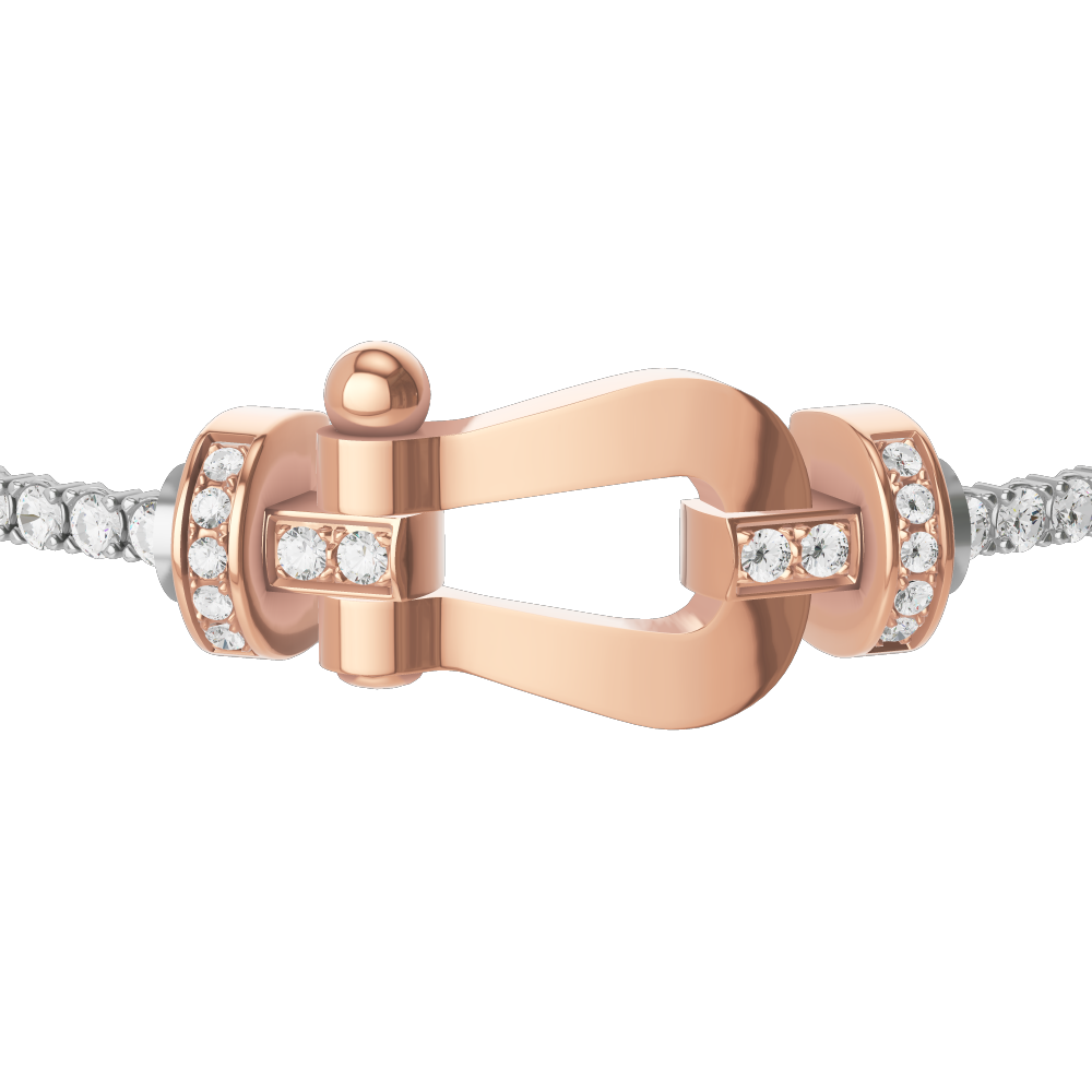 FORCE 10 BRACELET 18K PINK GOLD AND DIAMONDS LARGE MODEL
