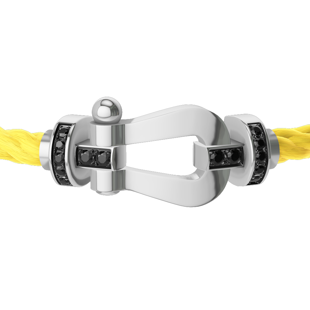 FORCE 10 BRACELET 18K WHITE GOLD AND BLACK DIAMONDS LARGE MODEL