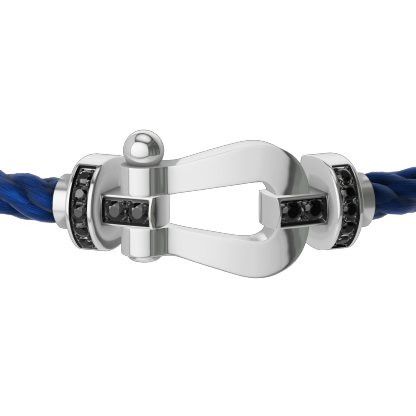 FORCE 10 BRACELET 18K WHITE GOLD AND BLACK DIAMONDS LARGE MODEL