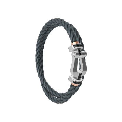 FORCE 10 BRACELET 18K WHITE GOLD AND BLACK DIAMONDS LARGE MODEL