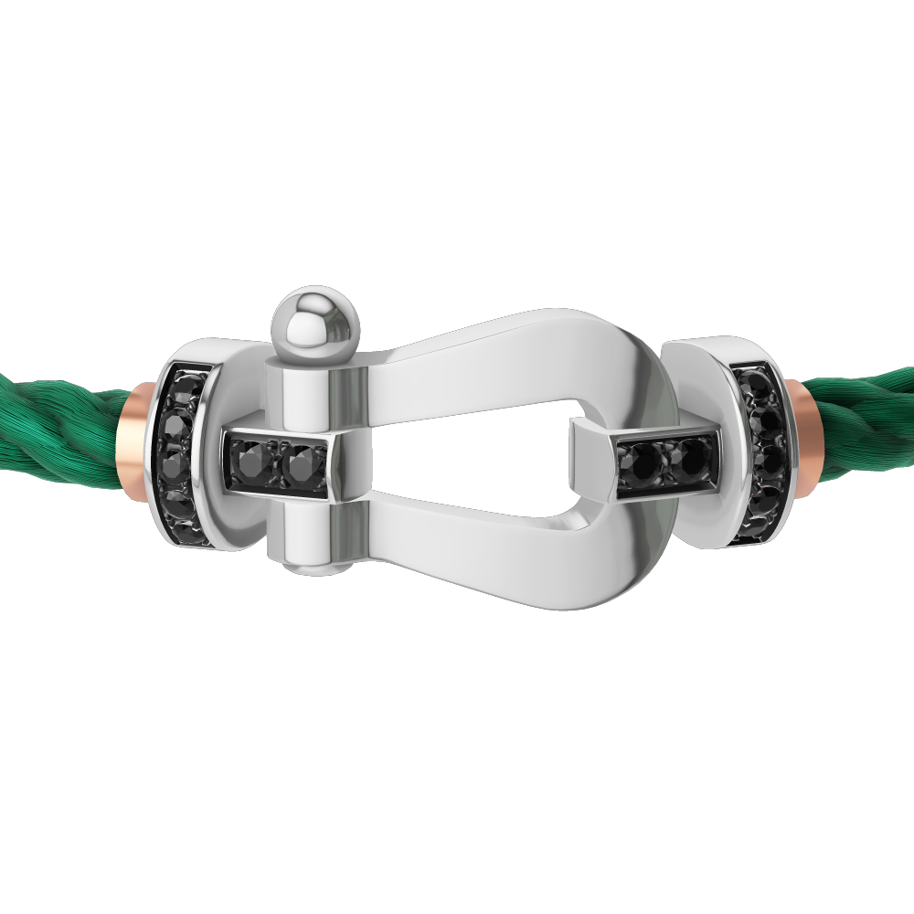 FORCE 10 BRACELET 18K WHITE GOLD AND BLACK DIAMONDS LARGE MODEL