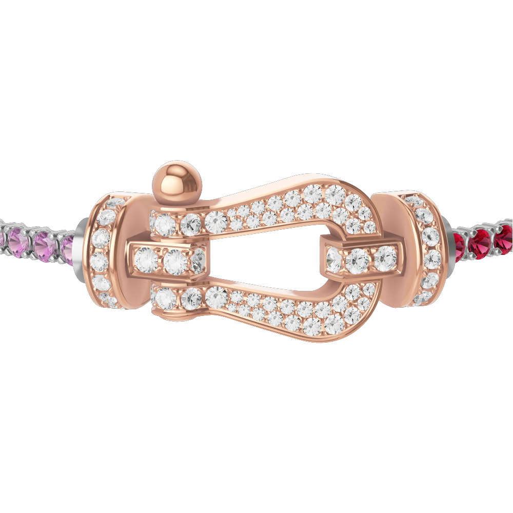 FORCE 10 BRACELET 18K PINK GOLD AND DIAMONDS LARGE MODEL