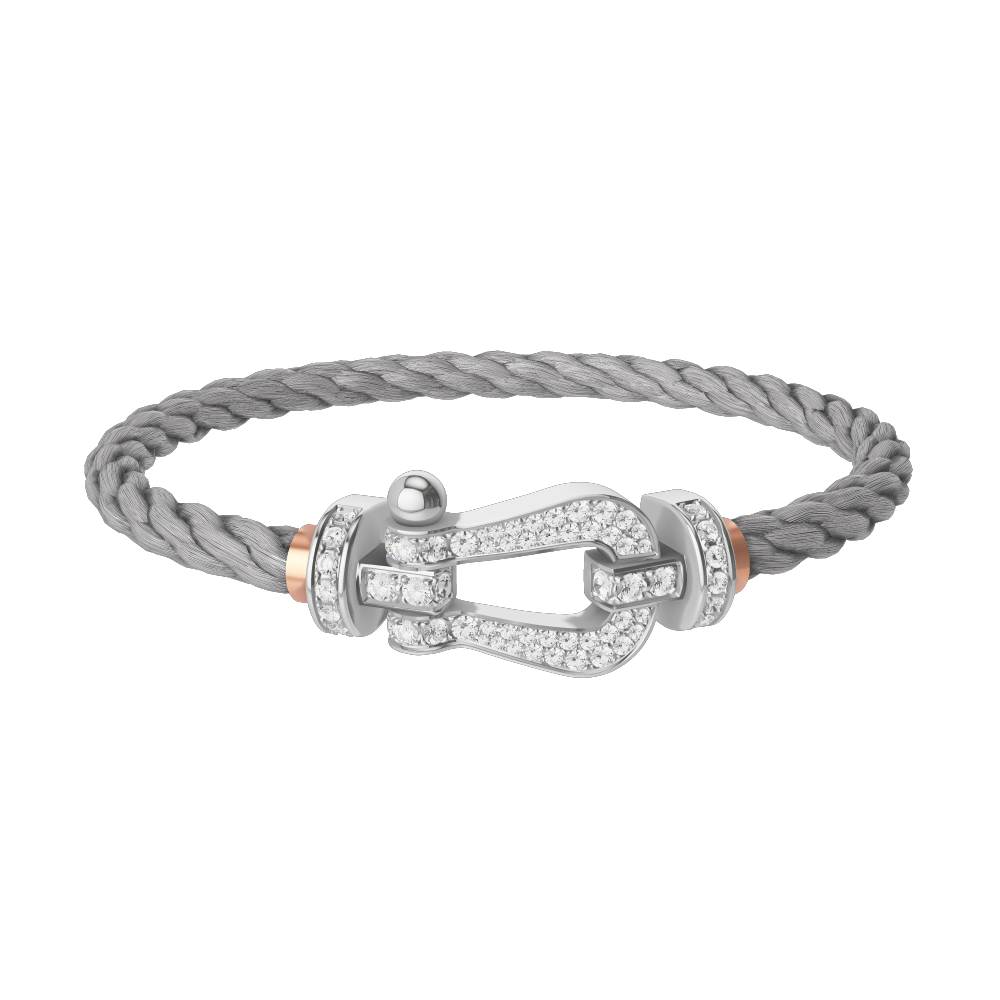 FORCE 10 BRACELET 18K WHITE GOLD AND DIAMONDS LARGE MODEL