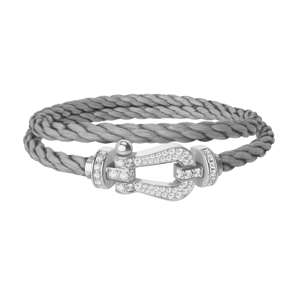 FORCE 10 BRACELET 18K WHITE GOLD AND DIAMONDS LARGE MODEL