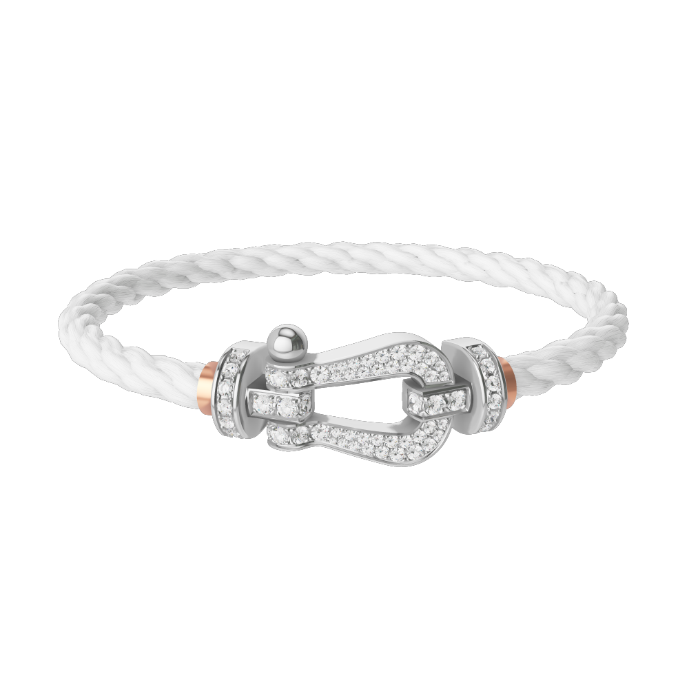 FORCE 10 BRACELET 18K WHITE GOLD AND DIAMONDS LARGE MODEL