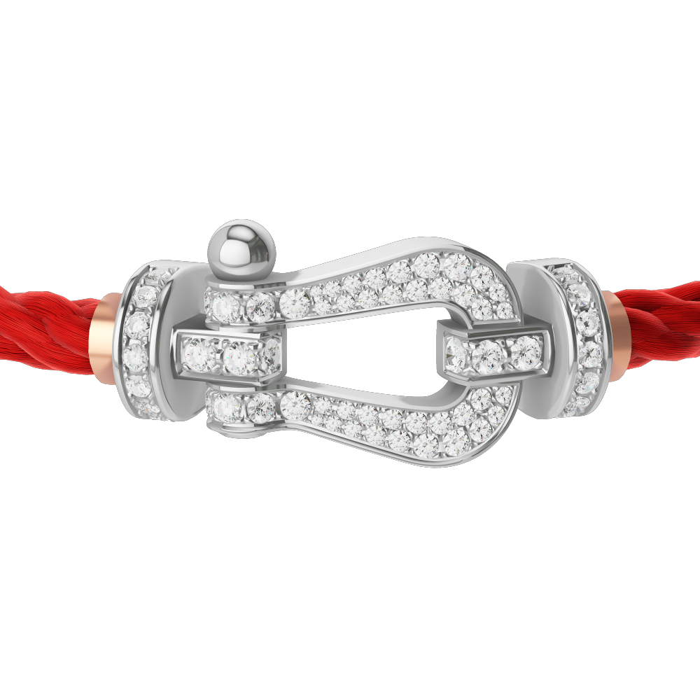 FORCE 10 BRACELET 18K WHITE GOLD AND DIAMONDS LARGE MODEL