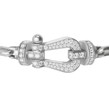 FORCE 10 BRACELET 18K WHITE GOLD AND DIAMONDS LARGE MODEL