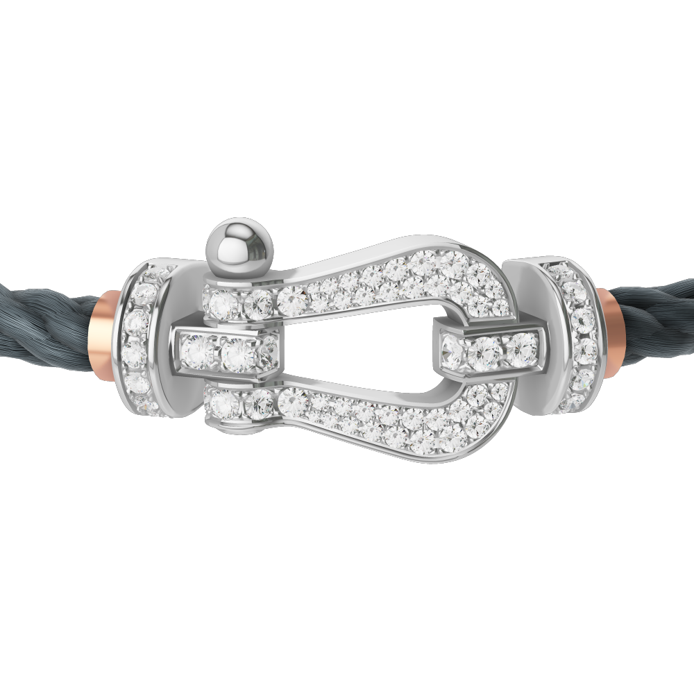 FORCE 10 BRACELET 18K WHITE GOLD AND DIAMONDS LARGE MODEL