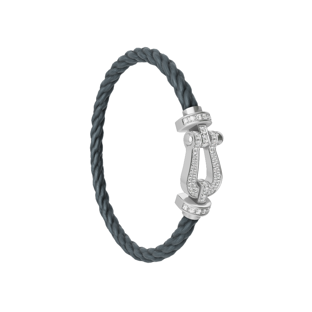 FORCE 10 BRACELET 18K WHITE GOLD AND DIAMONDS LARGE MODEL