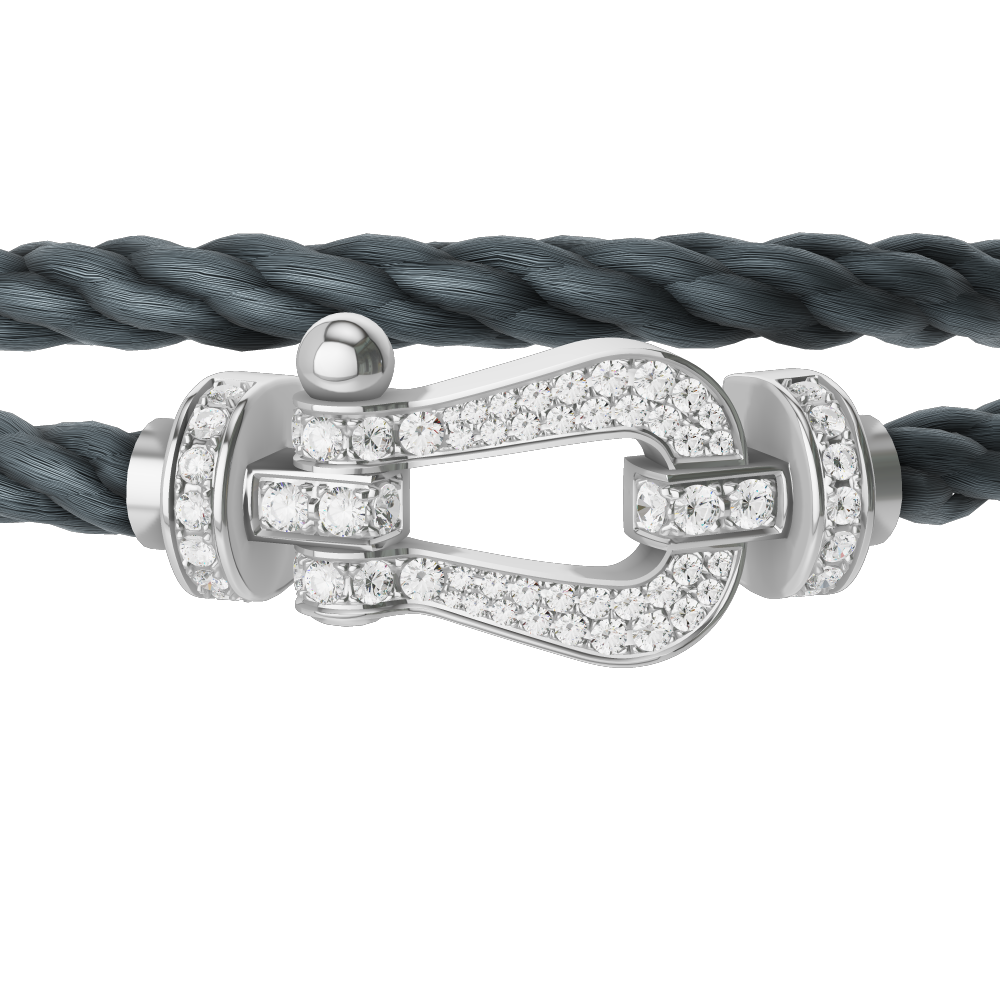 FORCE 10 BRACELET 18K WHITE GOLD AND DIAMONDS LARGE MODEL