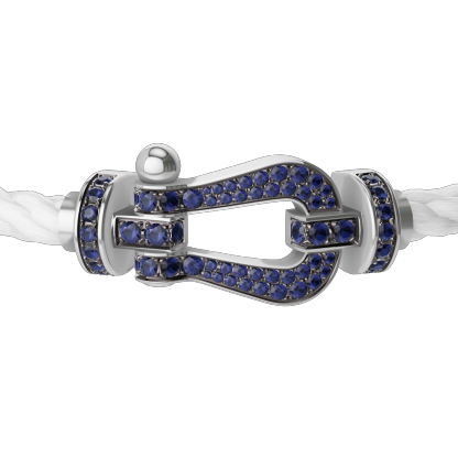 FORCE 10 BRACELET 18K WHITE GOLD AND BLUE SAPPHIRES LARGE MODEL