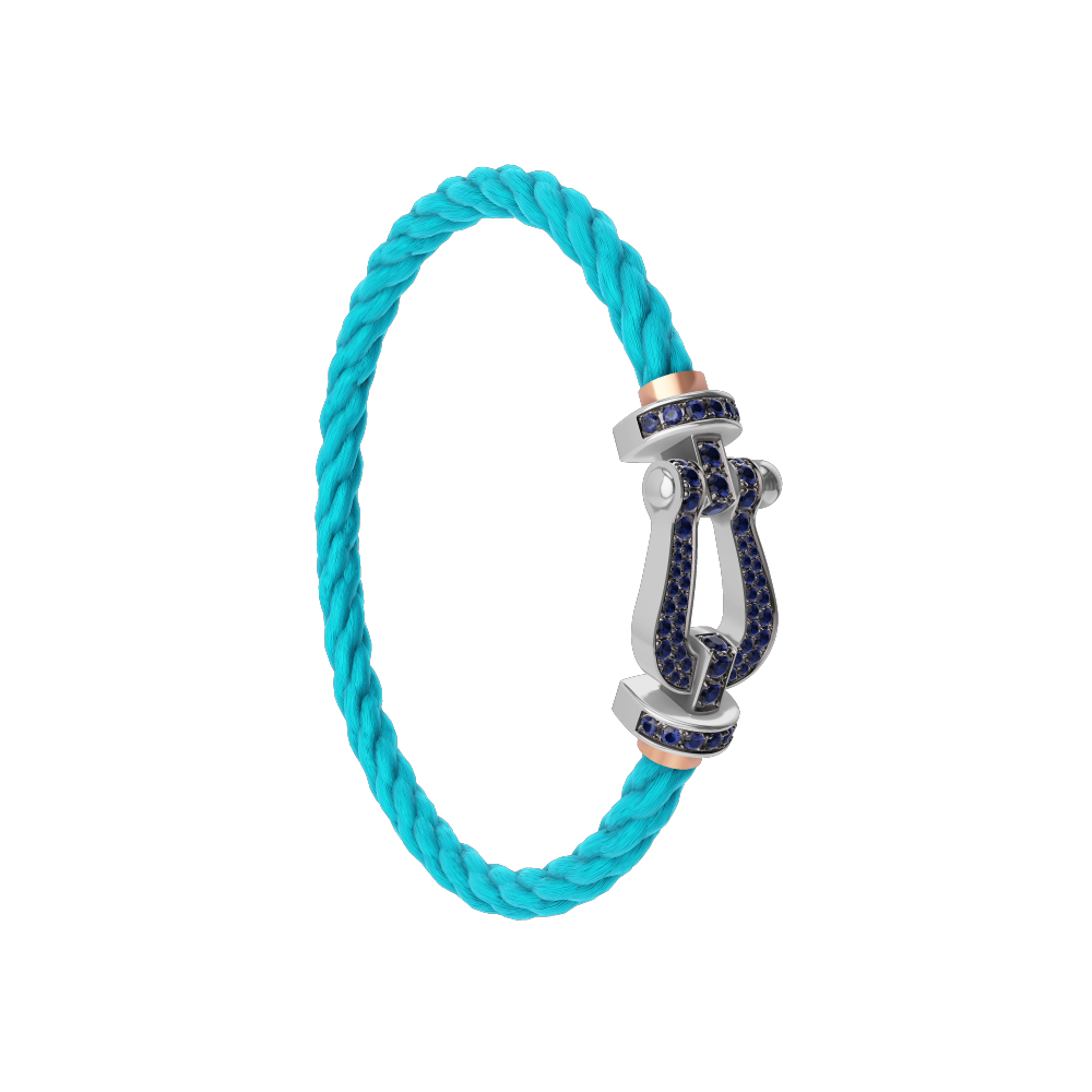 FORCE 10 BRACELET 18K WHITE GOLD AND BLUE SAPPHIRES LARGE MODEL