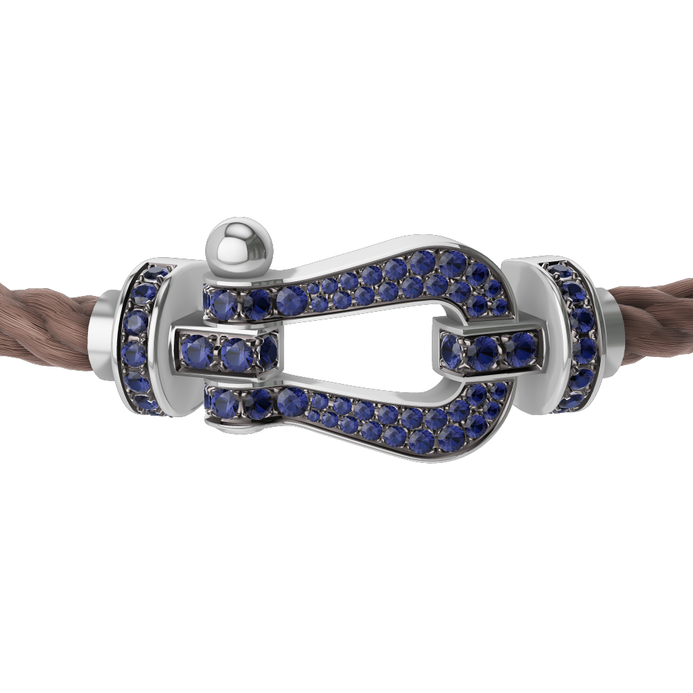 FORCE 10 BRACELET 18K WHITE GOLD AND BLUE SAPPHIRES LARGE MODEL