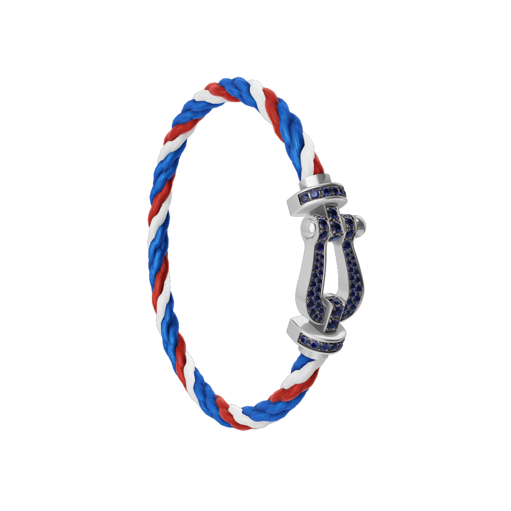 Force 10 bracelet 18k white gold and blue sapphires large model